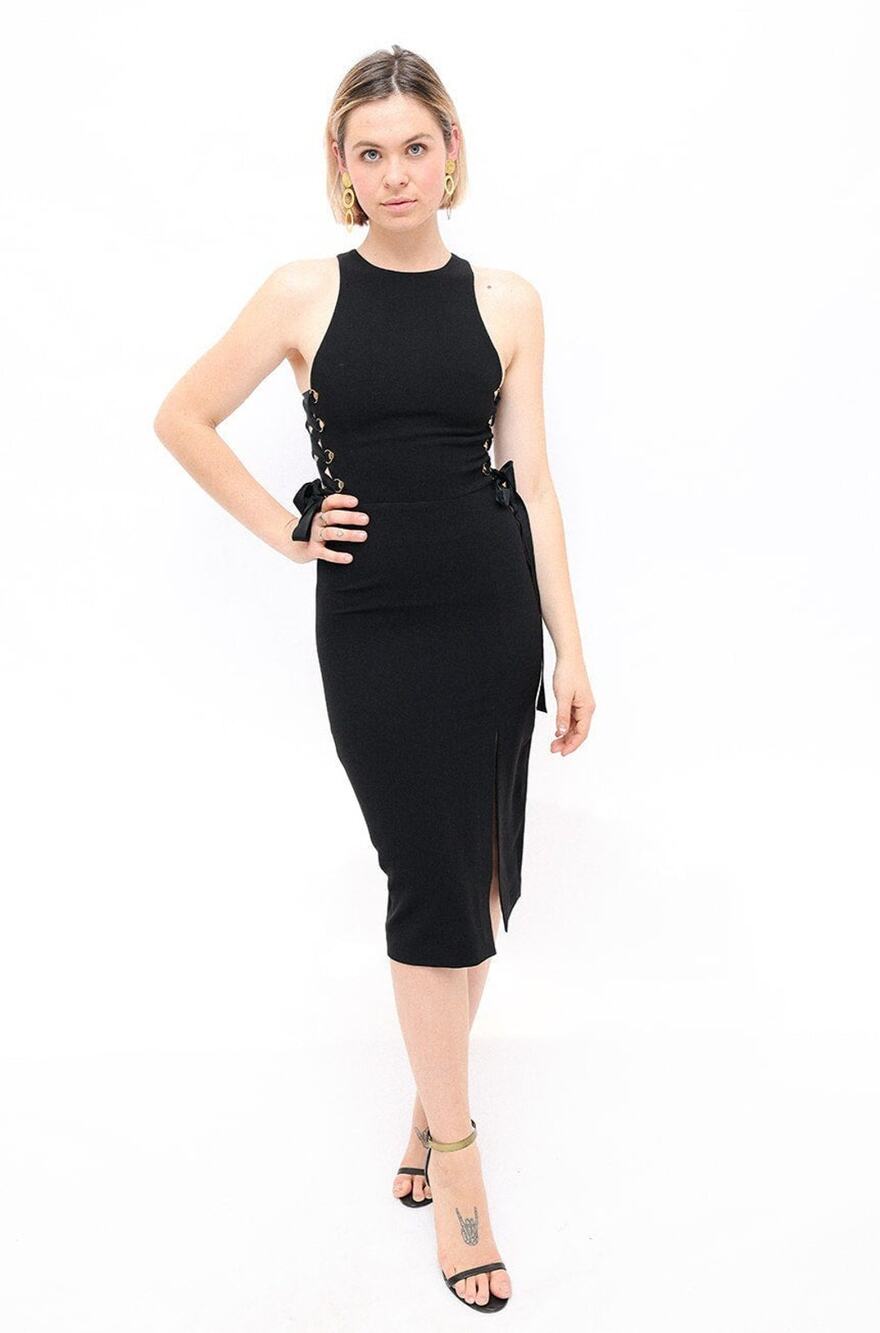 Zimmermann Textured Side Lace-up Sleeveless Sheath Dress - 0